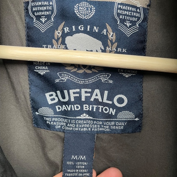 Buffalo David Bitton Black Waxed Cotton Jacket – Size Mens Medium - Picture 5 of 12